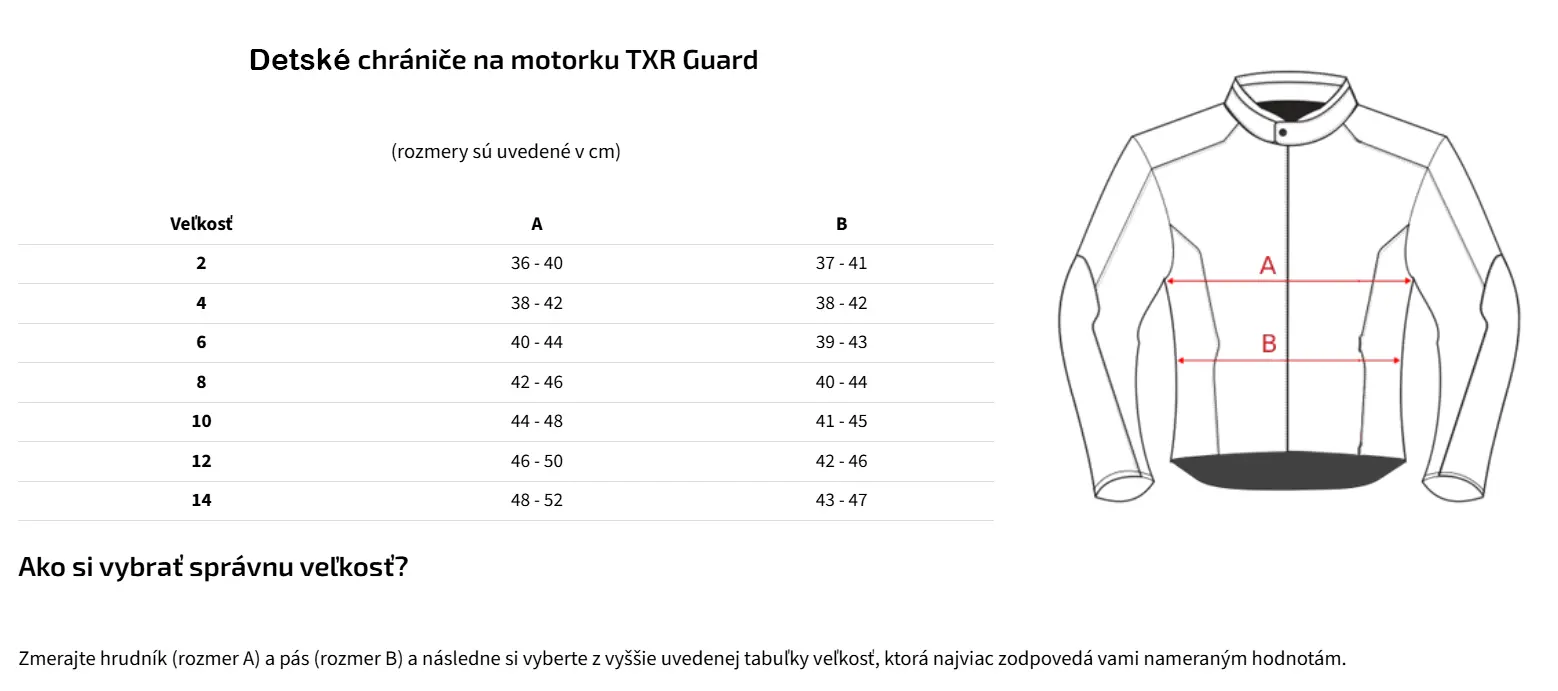 TXR Detsky chránič tela Guard čierno-červený 2